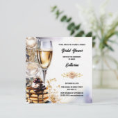 ブライダルシャワーの泡状ブランチバラエレガント花 シーズンカード (スタンド正面)