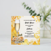 ブライダルシャワーの泡状ブランチ黄色バラトレンディー シーズンカード (スタンド正面)