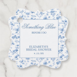 ブライダルシャワーの為のブルーのプレゼント エレガントな Something Blue Before フェイバータグ