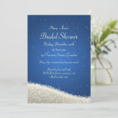 ブライダルシャワーの目が眩エレガントむ輝き青 招待状 (スタンド正面)