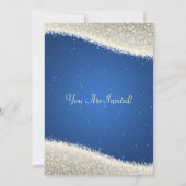 ブライダルシャワーの目が眩エレガントむ輝き青 招待状 (裏面)