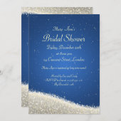 ブライダルシャワーの目が眩エレガントむ輝き青 招待状 (正面/裏面)