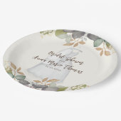 ブライダルシャワーの秋の落ち葉 ウェディングドレス エレガント ペーパープレート (アングル)