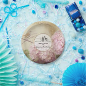 ブライダルシャワーの紙のパーティーの装飾のピンクのアジサイの芸術 ペーパープレート (パーティー)