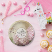 ブライダルシャワーの紙のパーティーの装飾のピンクのアジサイの芸術 ペーパープレート (パーティー)