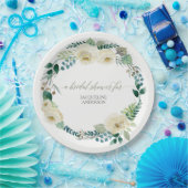 ブライダルシャワーの素朴なリースのアラバスターは葉上がりました ペーパープレート (パーティー)