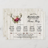 ブライダルシャワーの素朴な旅程のバチェロレッテの枝角 プログラム (正面/裏面)