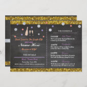 ブライダルシャワーの紫色のチョークの旅程のバチェロレッテ プログラム (正面/裏面)