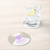 ブライダルシャワーの紫色の白い服のカスタムのコースター ラウンドペーパーコースター (インサイチュ)