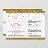 ブライダルシャワーの紫色の金ゴールドの旅程のバチェロレッテ プログラム (正面/裏面)