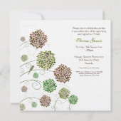 ブライダルシャワーの緑の切り妻の名前入りな招待状 招待状 (裏面)