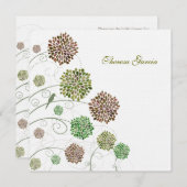 ブライダルシャワーの緑の切り妻の名前入りな招待状 招待状 (正面/裏面)
