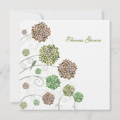 ブライダルシャワーの緑の切り妻の名前入りな招待状 招待状 (正面)