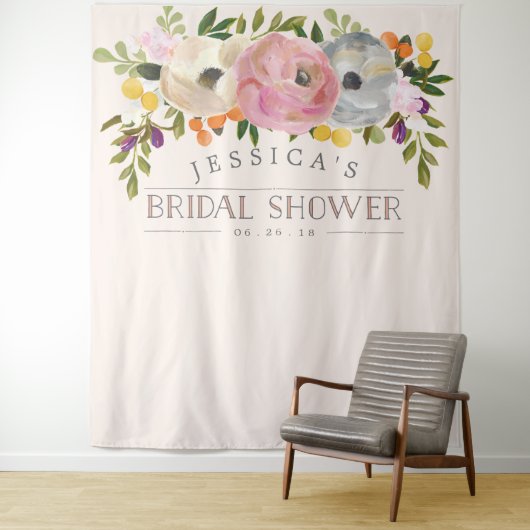 ブライダルシャワーの背景 – フォトブーススイーツ開花 タペストリー (インサイチュ)