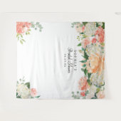 ブライダルシャワーの背景 – フォトブースモかわいらしート タペストリー (正面(横))