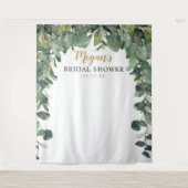 ブライダルシャワーの背景 – ユーカリ – フォトブース タペストリー (正面)