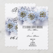 ブライダルシャワーの花の党家族友人ゲスト 招待状 (正面/裏面)