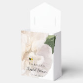 ブライダルシャワーの花嫁さんへの感謝の気持ちを表すペオニーの花と蜂のデザイン フェイバーボックス (オープン)