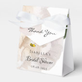 ブライダルシャワーの花嫁さんへの感謝の気持ちを込めた ピオニーと蜂のデザイン フェイバーボックス (正面サイド)