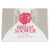 ブライダルシャワーの花嫁の名前入りなギフトバッグ ラージペーパーバッグ (正面)