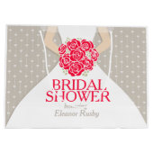 ブライダルシャワーの花嫁の名前入りなギフトバッグ ラージペーパーバッグ (裏面)
