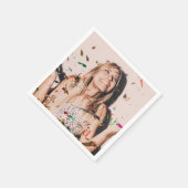 ブライダルシャワーの花嫁の顔写真 スタンダードカクテルナプキン (角)