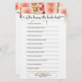 ブライダルシャワーの花嫁を知っている最高の遊び (正面/裏面)