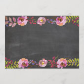 ブライダルシャワーの花柄の瓶のピンクの旅程のチョーク プログラム (裏面)