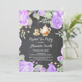 ブライダルシャワーの茶パーティの招待状の花柄 招待状 (スタンド正面)