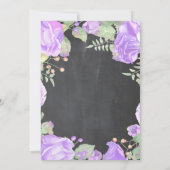 ブライダルシャワーの茶パーティの招待状の花柄 招待状 (裏面)