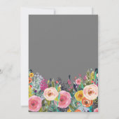 ブライダルシャワーの茶パーティの招待状の花柄 招待状 (裏面)