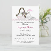 ブライダルシャワーの茶ピンク 招待状 (スタンド正面)