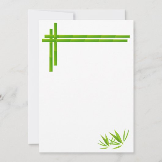 ブライダルシャワーの螺旋黄竹の上に白 招待状 (裏面)