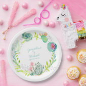 ブライダルシャワーの装飾のサボテンの水気が多い花の砂漠 ペーパープレート (パーティー)