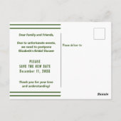 ブライダルシャワーの計画変更 クイーンアンのレース ポストカード (裏面)