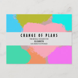 ブライダルシャワーの計画変更 ハート ポストカード