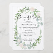 ブライダルシャワーの計画遅延カードの変更 招待状 (正面/裏面)