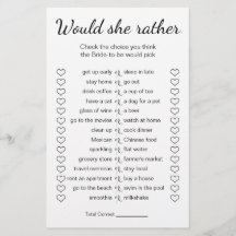 ブライダルシャワーの試合は彼女はむしろカード