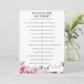 ブライダルシャワーの試合は彼女はむしろピンクのフローラ' 招待状 (スタンド正面)