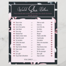 ブライダルシャワーの試合は彼女はむしろピンクの海軍だろう