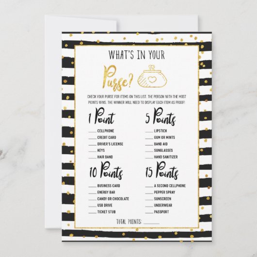 ブライダルシャワーの財布ゲーム 招待状 (正面)