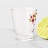 ブライダルシャワーの贈り物ブルゴーニュの野生の花 ショットグラス (左)