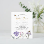 ブライダルシャワーの野花紫色の招待 (スタンド正面)