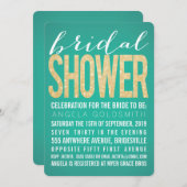 ブライダルシャワーの金ゴールドのグリッターのエメラルドのパーティーの招待 招待状 (正面/裏面)