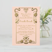 ブライダルシャワーの顕彰素晴らし、ギャツビースタイル、ピンク 招待状 (スタンド正面)