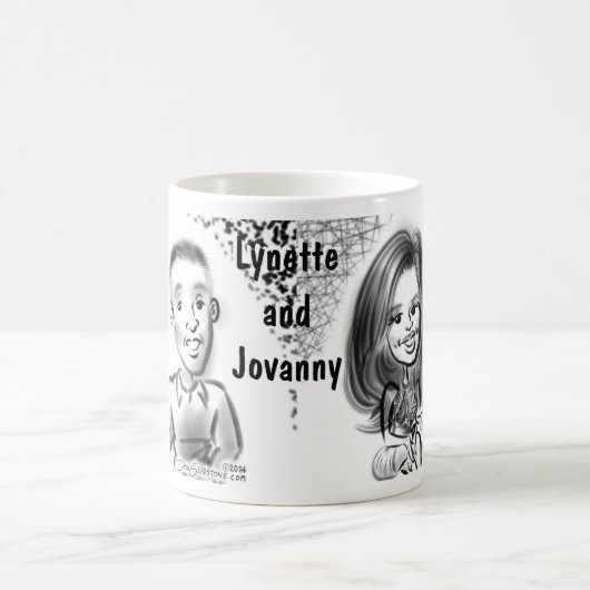 ブライダルシャワーの風刺漫画のマグ2014a コーヒーマグカップ (中央)