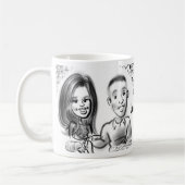 ブライダルシャワーの風刺漫画のマグ2014a コーヒーマグカップ (左)