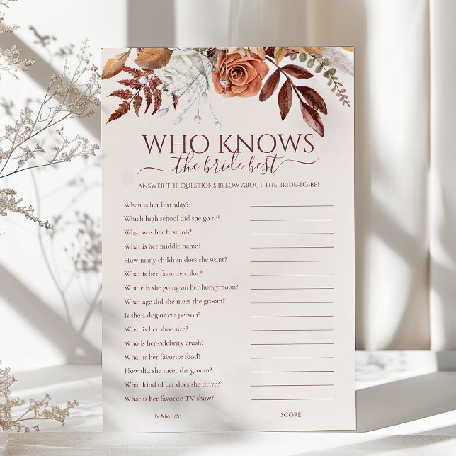 ブライダルシャワーのBoho Who Knows The Bride Bestゲーム (クリエイターアップロード済み)
