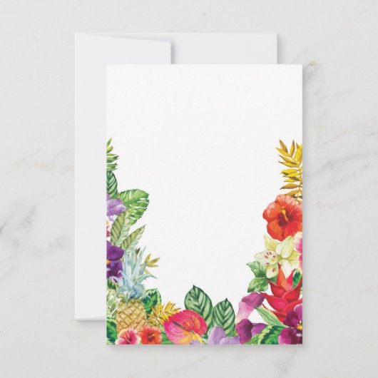 ブライダルシャワーのTikiのアロハルアウ（ハワイ式宴会）カードありがとう 招待状 (裏面)