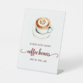 ブライダルシャワーはコーヒー豆の数を推測 台座サイン (正面)